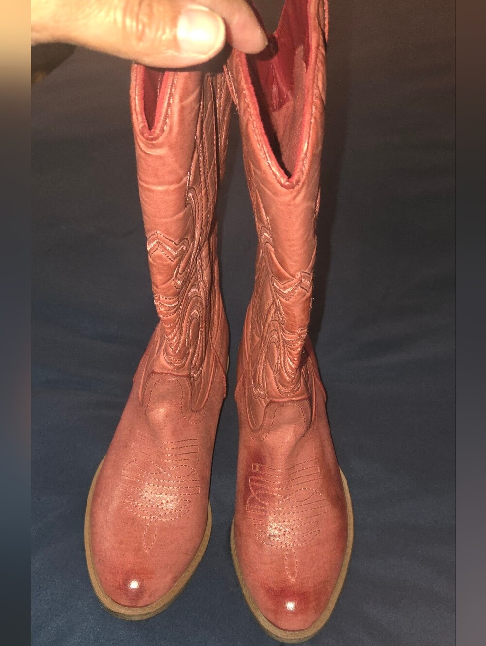 COCONUT BY MATISSE Red  Cowboy Boots Vegan Leather Sz 8.5